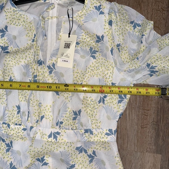 Ted Baker • Suziiee Floral Ruffle Peasant Mini Dress - Picture 14 of 15